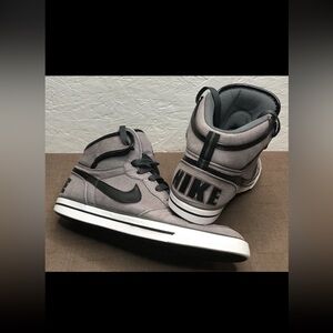 Rare 2012 Nike Big Nike High Canvas Men's High Top Sneakers Gray Black Size 12